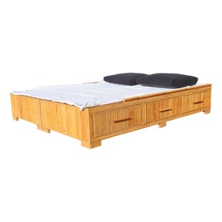 Rattan Bed from Vivai Del Sud, 1960 For Sale