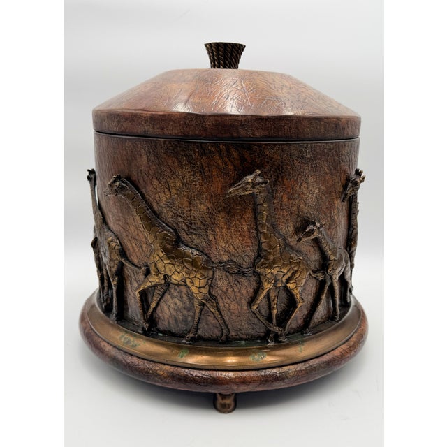 Maitland - Smith Maitland Smith Safari Giraffe Themed Lidded Canister For Sale - Image 4 of 14