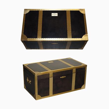 Cumberland Collection Storage Trunk with Red Velvet Lining from Timothy Oulton For Sale - Image 18 of 18