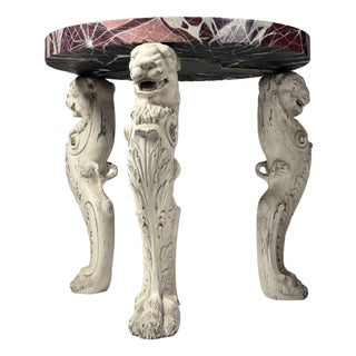 Grand Tour Style Center Table in Faux Marble For Sale