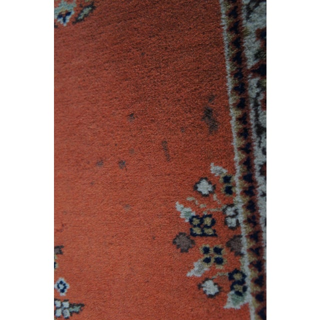 Orange Vintage Hand Knotted Wool Geometric Medallion Orange Rug Runner Signed 3' X 8' For Sale - Image 8 of 11