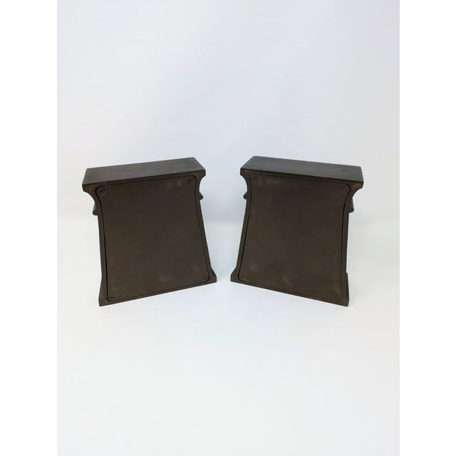 Traditional 1920s "Egyptian Tomb" Bookends by Bradley & Hubbard For Sale - Image 3 of 9