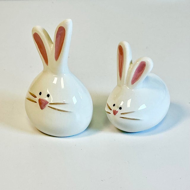 Vintage Whimsical Modern Ceramic Bunny Salt & Pepper Shakers - A Pair For Sale - Image 11 of 12