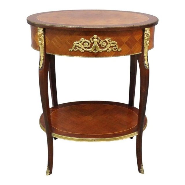 French 1920s Pair Spanish French Louis XV Style Rosewood Prquetry & Figural Ormolu Stands For Sale - Image 3 of 14