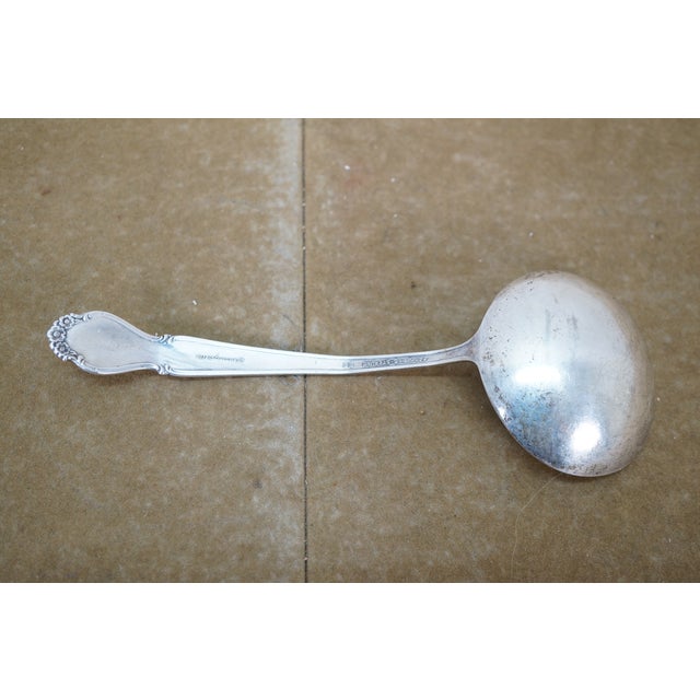 1950s Wm Rogers MFG Co Wedding Bells Sterling Silver Sauce Gravy Ladle 58g 7" For Sale - Image 11 of 13