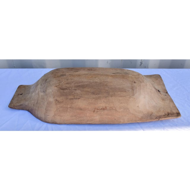 Antique Hand-Hewn Fruitwood Trog or Dough Bowl For Sale In Baltimore - Image 6 of 7