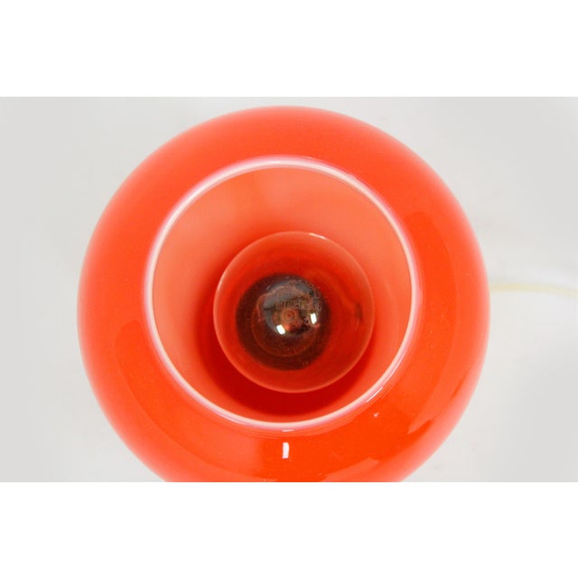 1970s Vintage Red Glass Table Lamp attributed to Štěpán Tabery, Former Czechoslovakia, 1970s For Sale - Image 5 of 10