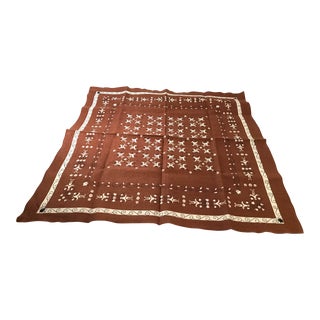 Vintage Brown Linen Cup Towel For Sale