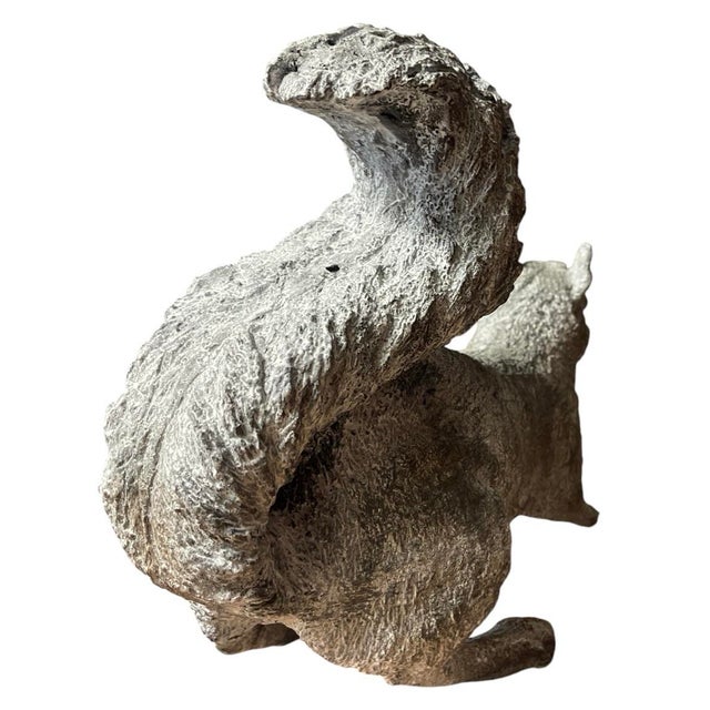 Vintage Cast Iron Lifelike Squirrel Garden Statue For Sale In West Palm - Image 6 of 12
