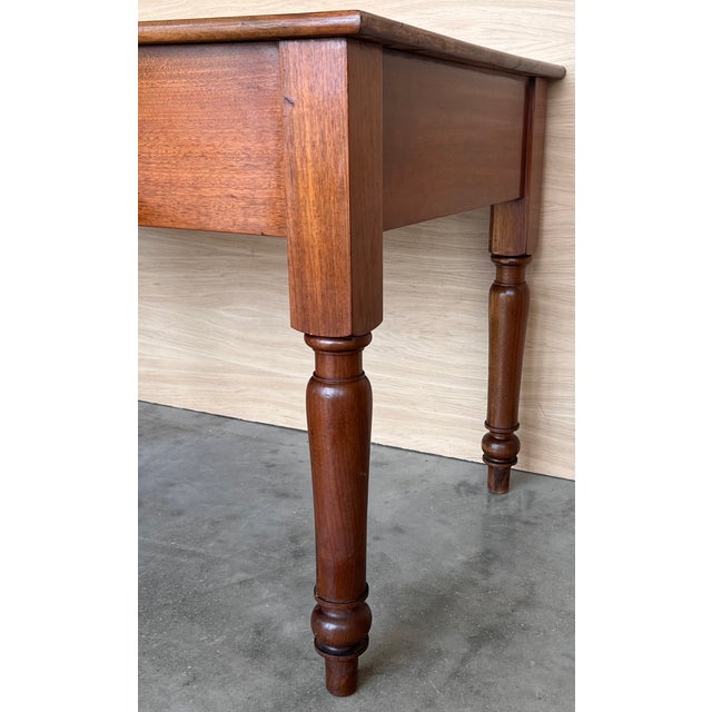 20th French Louis XV Style Walnut Desk or Library Table With Drawer For Sale - Image 11 of 12