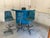 1960s 1960s Chrome Craft Style Blue Home Bar With 4 Swivel Blue Bar Stools 5 items For Sale - Image 5 of 5