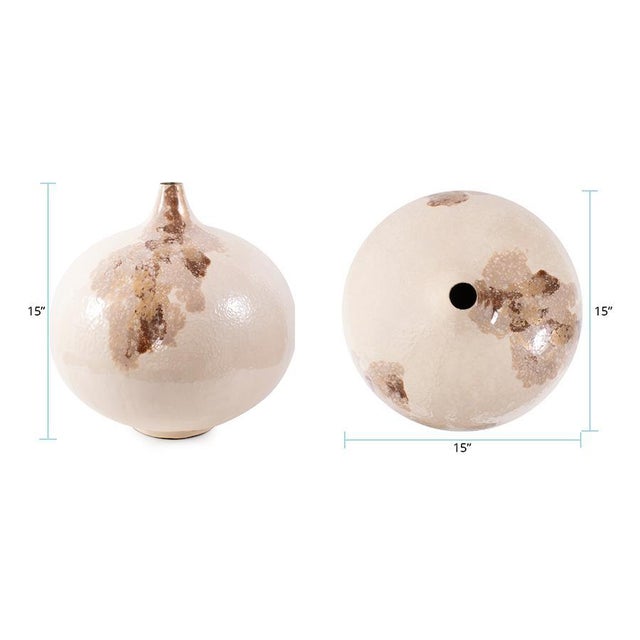 Metal Petrini Tuscan Small Round Iron Vase For Sale - Image 7 of 9