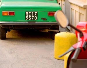 2019 “Green Fiat 127” Contemporary Color Photography, Metal Digital by Maria Grazia Facciolà