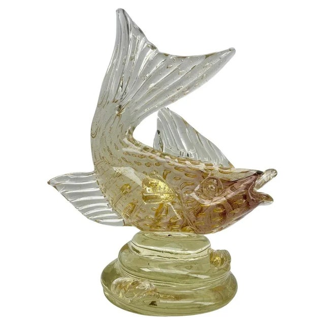 1960s Large Italian Art Glass Fish Figurine, 1963 For Sale - Image 5 of 13