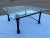 Metal 1980s Mid-Century Modern Square Wrought Iron Base Beveled Glass Top Coffee Table For Sale - Image 7 of 13