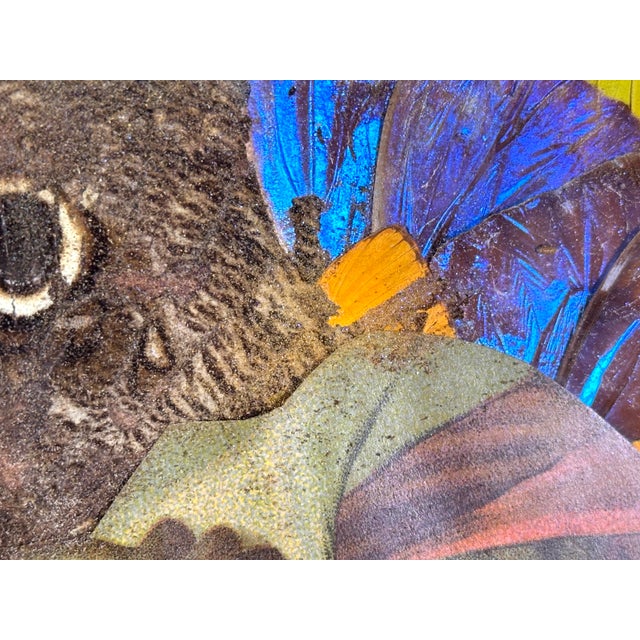 Brazilian Butterfly Wing Morpho Jesus Christ Charger C. 1950s For Sale - Image 10 of 17