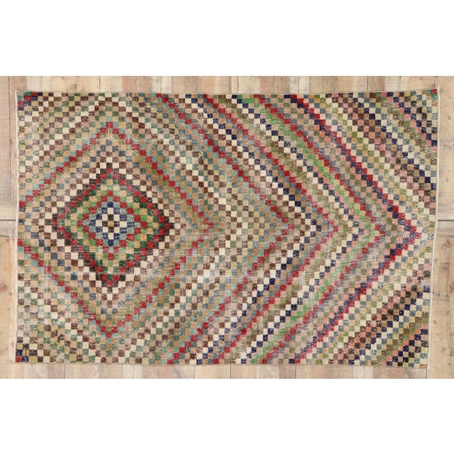 Vintage Turkish Sivas Rug, 05'01 X 07'08 For Sale - Image 9 of 10