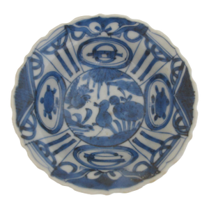 Antique Chinese Kraak Blue Porcelain Crow Bird Wanli Style Cup Bowl