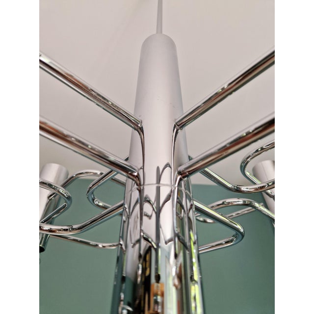 1970s Geometric Chrome Metal Chandelier by Gaetano Sciolari for Boulanger, 1970s For Sale - Image 5 of 15