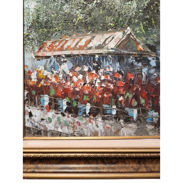 Beautiful vintage after Caroline Burnett (1877-1950) parisian scene titled Marche Aux Fleurs Eglise de La Madeleine,...