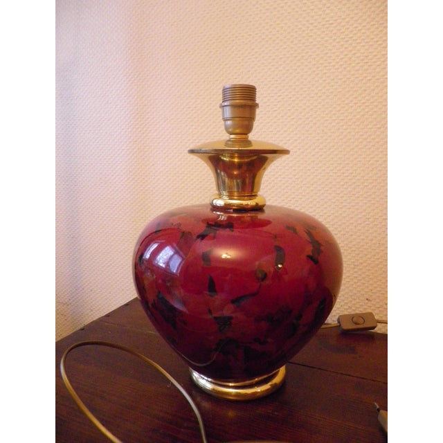 Table Lamp in Ceramic and Gold-Tone Metal, 1960s For Sale - Image 4 of 16