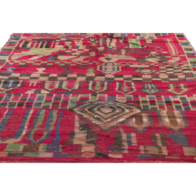 Berber Tribes of Morocco Vintage Berber Moroccan Rug - 03'09 X 05'08 For Sale - Image 4 of 9