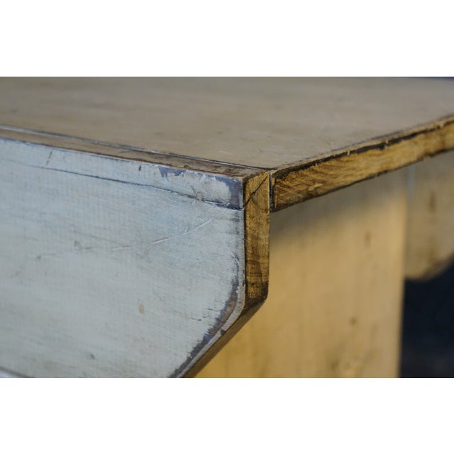 20th Century Rustic Primitive Outdoor Pine Farmhouse Patio Bench Stool Seat 33" For Sale - Image 13 of 14