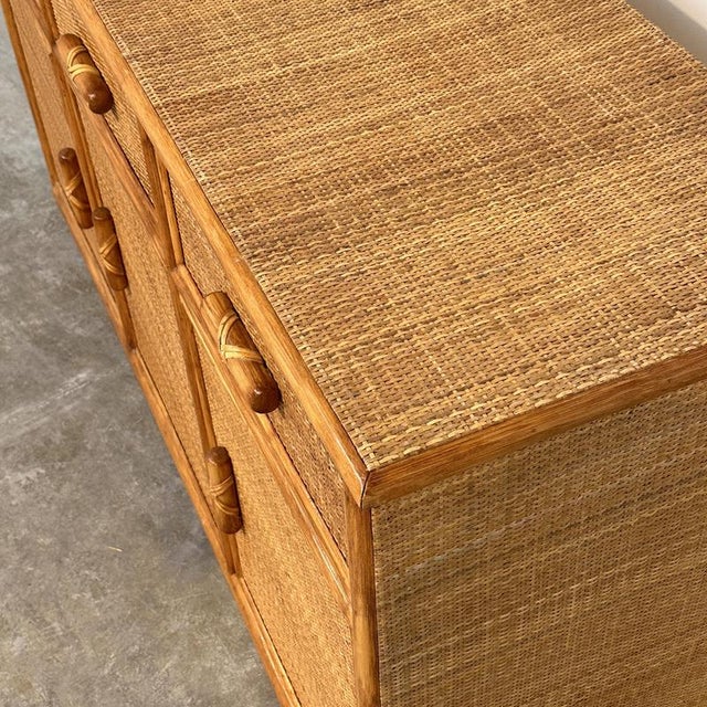 Vintage Rattan and Bamboo Sideboard, 1970s For Sale - Image 11 of 14