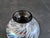Modern Miniature Black Amethyst Iridescent Art Glass Bud Vase 3" Tall Handmade For Sale - Image 3 of 5