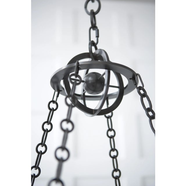 Black Chapman & Myers for Visual Comfort Signature Modern Globe Lantern in Bronze with White Glass For Sale - Image 8 of 9