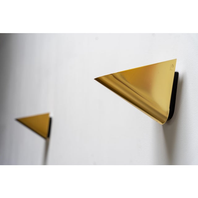 Metal Brass Wall Sconces by Jean Perzel for Atelier Perzel, France, 1960s, Set of 2 For Sale - Image 7 of 12