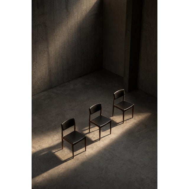 Mid-Century Scandinavian Modern Rosewood and Black Leather Chairs by H.W. Klein for Bramin, 1960s, Set of 3 For Sale - Image 15 of 18