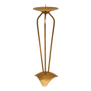 Bauhaus Flooring Candlestick in Brass by Alfred Schäffer, 1940s For Sale