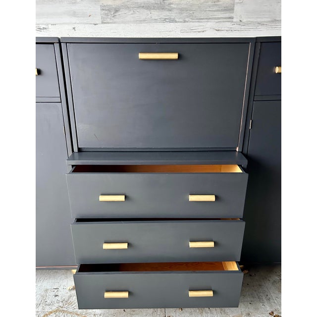 Mid-Century Modern Vintage Mid Century Modern Shelving Desk Cabinet For Sale - Image 3 of 8