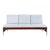 Mid-Century Walnut and Aluminum Three-Seat Sofa, 1960s For Sale