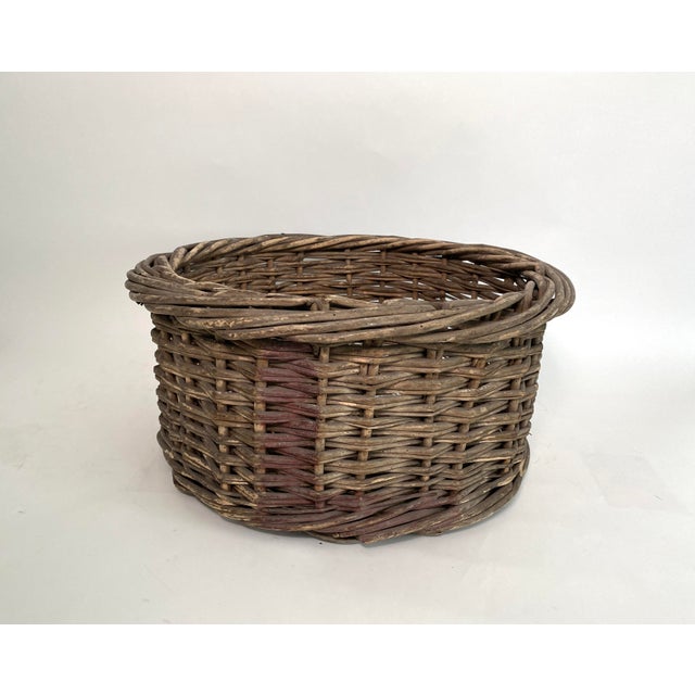 French Round Woven Grapevine Basket For Sale - Image 4 of 6