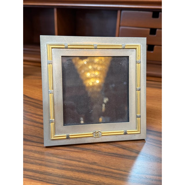 Silver Vintage Gucci Picture Frame With Bamboo-Style Detailing For Sale - Image 8 of 8