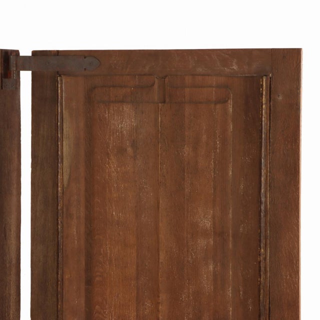 1900 - 1909 Set of 2 English Oak Linenfold Four-Panel Screens With Turned Feet, Circa 1900 For Sale - Image 5 of 6