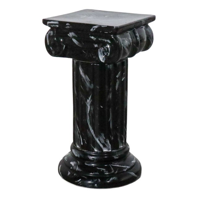 1960's Faux Marble Ionic Column Ceramic Occasional Table or Stool For Sale
