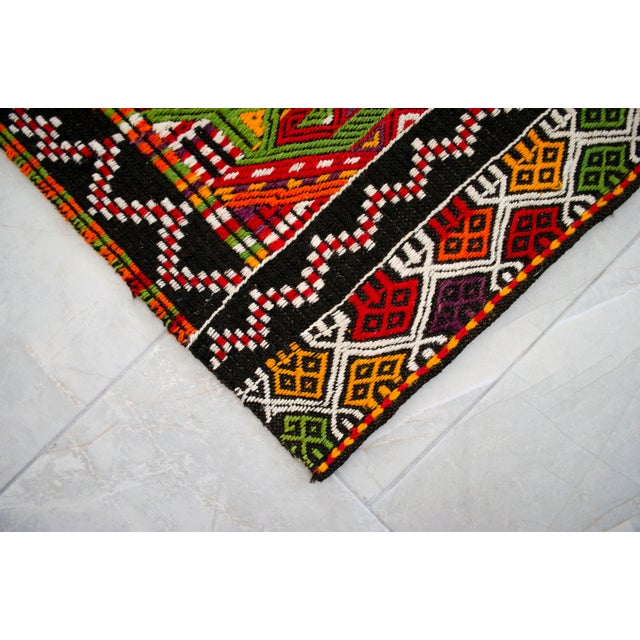 Hand-Woven Braided Small Rug Vintage Wall Decor Area Rug Kilim - 28″ × 46″ For Sale - Image 13 of 14