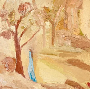 "Flower Temple" Expressionist Oil Painting by Francesca Owen