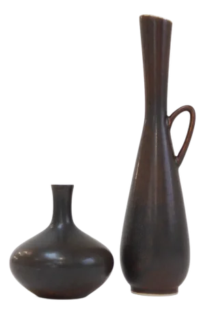Stoneware Vases by Carl-Harry Stålhane for Rörstrand, Sweden, 1950s, Set of 2