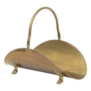 English Regency Brass Log Holder For Sale