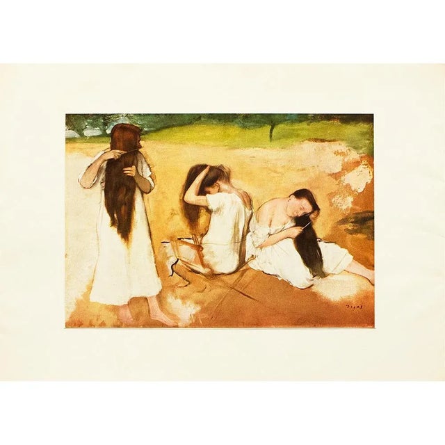 1950s 1950s After Edgar Degas "Women Combing Their Hair", First Edition Full-Color Vintage Print For Sale - Image 5 of 7