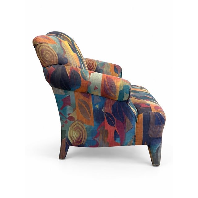 Postmodern Late 20th Century Postmodern Abstract Upholstered Lounge Chair For Sale - Image 3 of 6