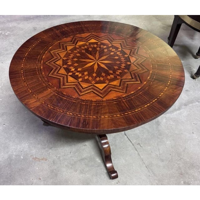 Charles X Marquetry Pedestal Table For Sale - Image 9 of 9