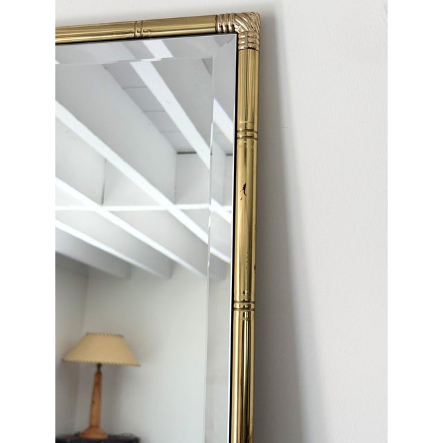 Metal Hollywood Regency Brass Wall Mirror, 1960s For Sale - Image 7 of 10