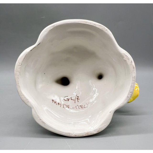 Vintage Italian Ceramic Yellow Bird Figurine With Applied Flowers and Foliage – Traditional, Cottage For Sale - Image 11 of 14