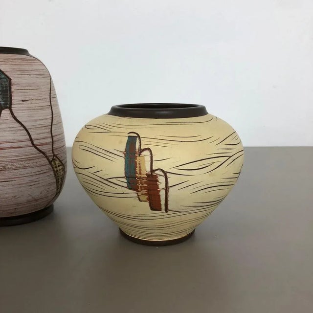 Ceramic Pottery Vases by Franz Schwaderlapp for Sawa Ceramic, Germany, 1960s, Set of 3 For Sale - Image 6 of 15