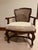 Vintage Round Parquetry Game Table 42" With 4 Chairs For Sale - Image 4 of 4